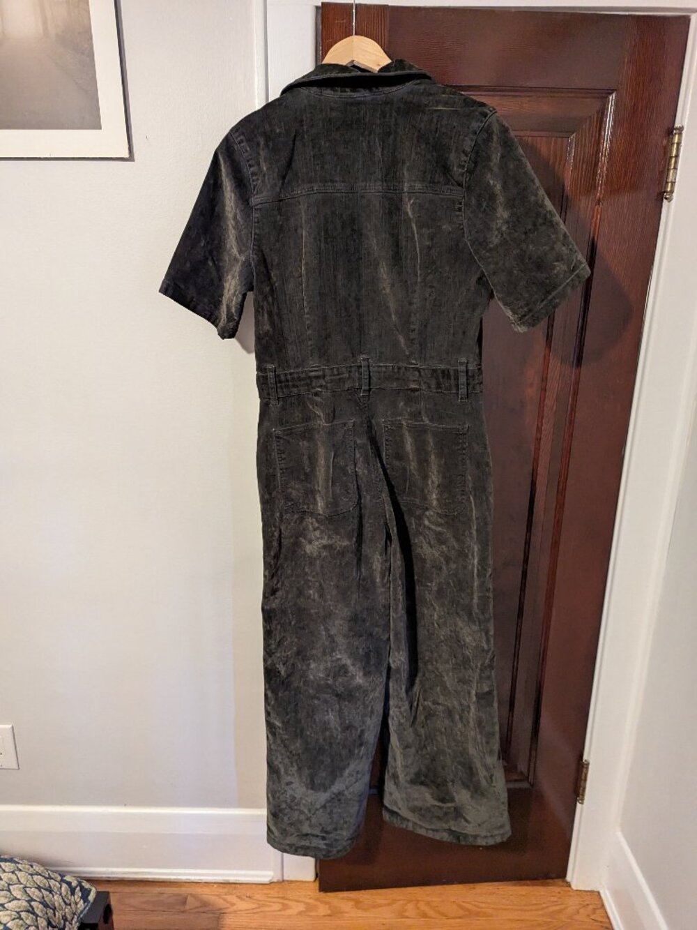 Jumpsuit - short sleeved, wide legged,